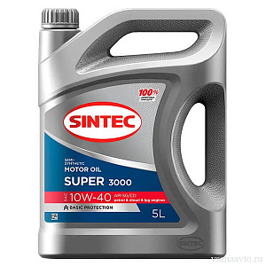   Масло моторное Супер 3000 10W40 SG/CD (п/синт.5л) SINTEC Акция 5л по цене 4л