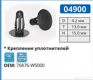 04900 клипса автомобильная NISSAN
