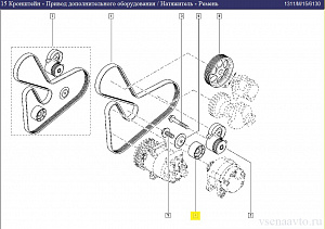 Ролик обводной ремня генератора 8200981266 Renault Duster
