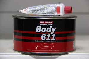Шпатлёвка полиэфирная 2К HB PROLINE 611 (0,9кг+20г)