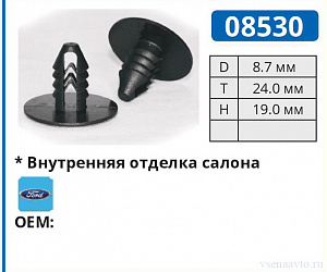 08530 клипса автомобильная ЕВРОПА