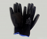 Перчатки черные с полиуретановым покрытием XL