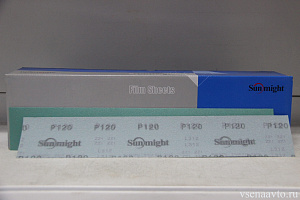 Шлифовальная полоска FILM L312T 70х420мм на липучке без отв. зелёная P120