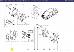 Колодки тормозные дисковые 410605536R Renault Logan 2014 16V