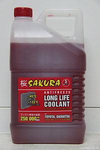 Антифриз "SAKURA" RED (красный) ( 5 кг)