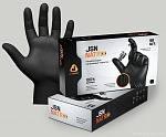 Перчатки JSN NATRIX нескользящие одноразовые ЧЁРНЫЕ нитриловые, разм.L, 240мм, толщ.0,15мм/50шт