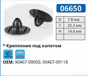 06650 клипса автомобильная LEXUS/TOYOTA