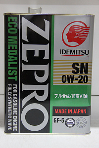 Масло моторное  0W20 ZEPRO ECO MEDALIST (cинт.4л) SN/GF5