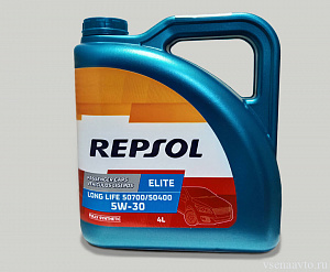 Масло моторное  5W30 ELITE LONG LIFE  50700/50400  SN C3 синт. 4л REPSOL