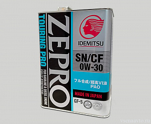 Масло моторное  0W30 ZEPRO TOURING PRO F-S SN/CF (синт.4л) 