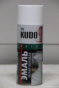 Автомобильная краска в баллончиках KUDO белая матовая спрей 0,52л (RAL 9003) 69680